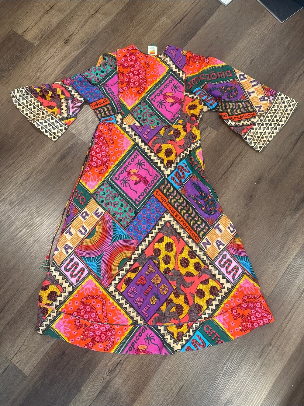 FARM Rio dotted patchwork Midi Dress - Picture 11 of 15